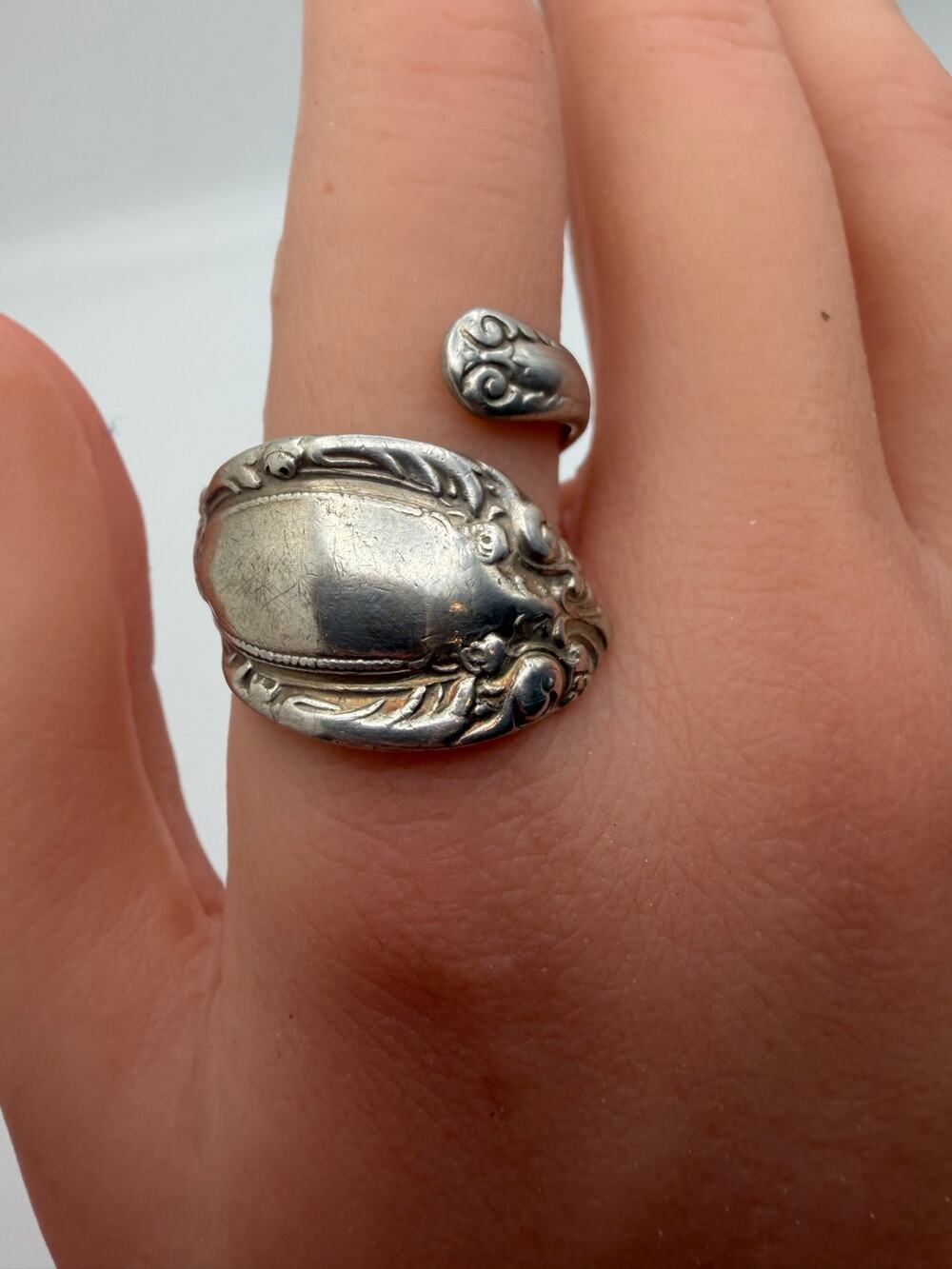 Antique TOWLE Sterling Silver Spoon Ring - Size 9